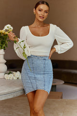 Love Like This Long Sleeve Open Back Crop Top White
