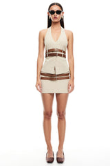 LIONESS Ethereal Buckle Top Beige