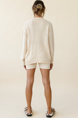 Denver Long Sleeve Knit Sweater Cream
