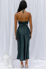 Social Butterfly Cut-Out Waist Midi Dress Jade